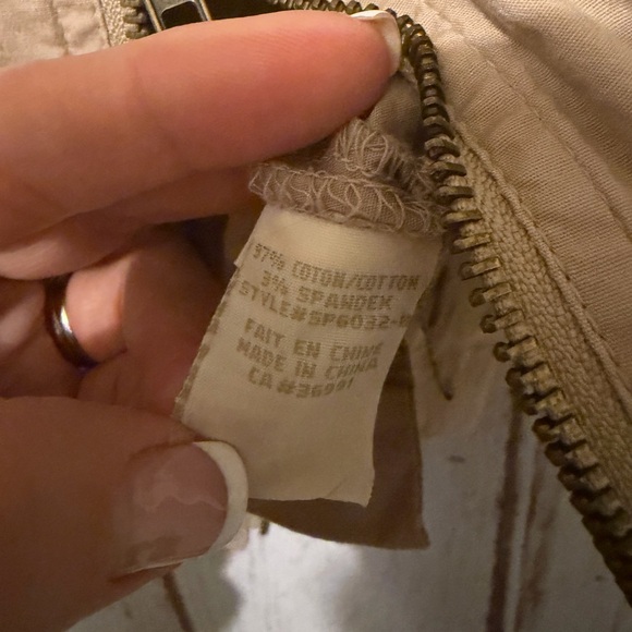 Y2 Blu Lightweight Khaki Ruffle Collar Utility Jacket Size Medium - Picture 9 of 9